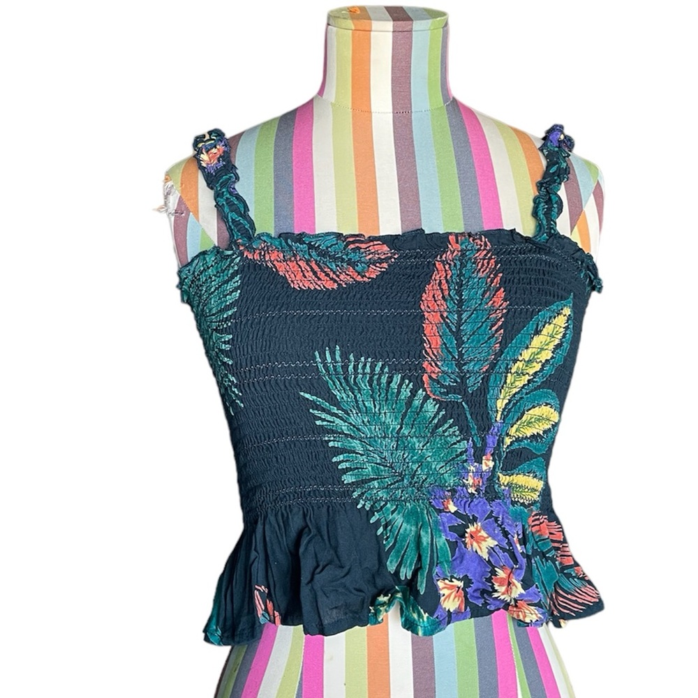 Patrons of Peace Floral Print Smocked Top 0975
